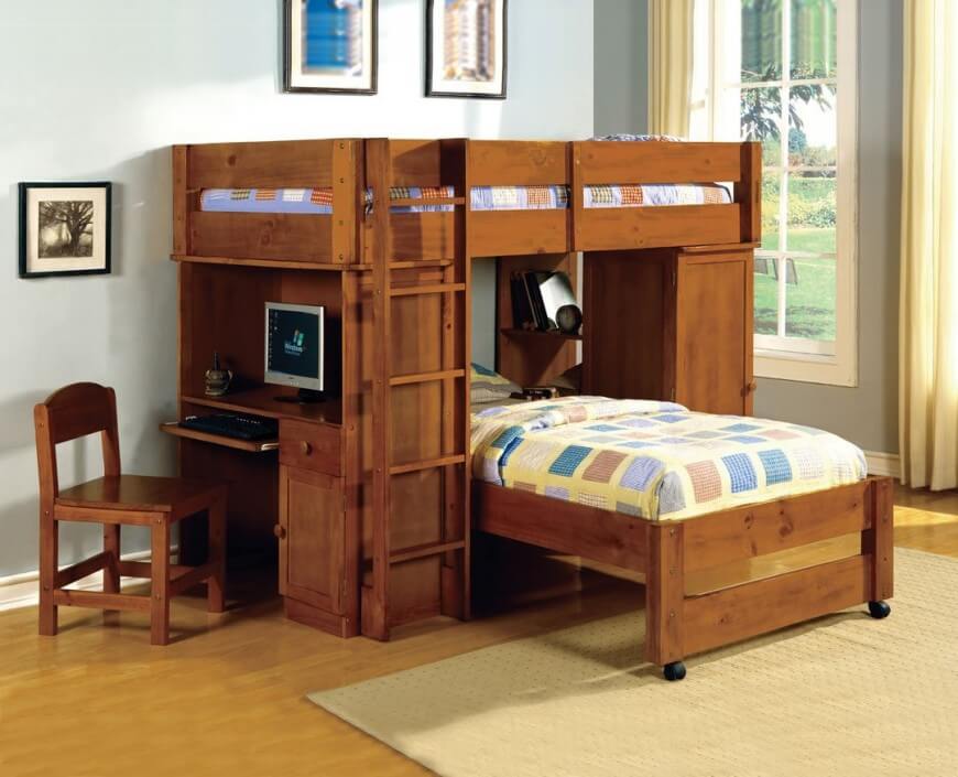 Bedroom Kids Bunk Bed With Desk Magnificent On Bedroom Inside 25 Awesome Beds Desks Perfect For 0 Kids Bunk Bed With Desk