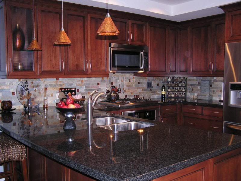 Kitchen Kitchen Backsplash Cherry Cabinets Black Counter Charming On Intended For With Chosing A 0 Kitchen Backsplash Cherry Cabinets Black Counter