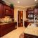 Kitchen Ideas Cherry Cabinets Simple On Throughout With Gray Wall And Quartz Countertops 3