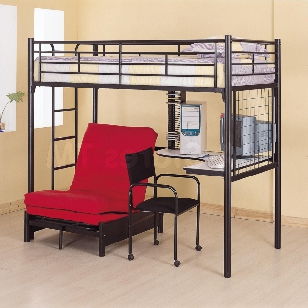  Metal Bunk Bed With Desk Amazing On Bedroom Regard To Wonderful Full Loft Size 9 Metal Bunk Bed With Desk