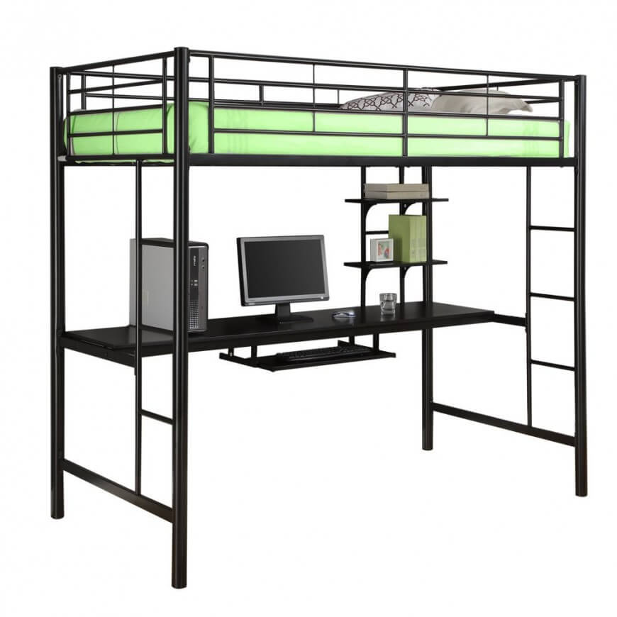 Bedroom Metal Bunk Bed With Desk Excellent On Bedroom Regard To Innovative Loft 25 Awesome Beds Desks 20 Metal Bunk Bed With Desk