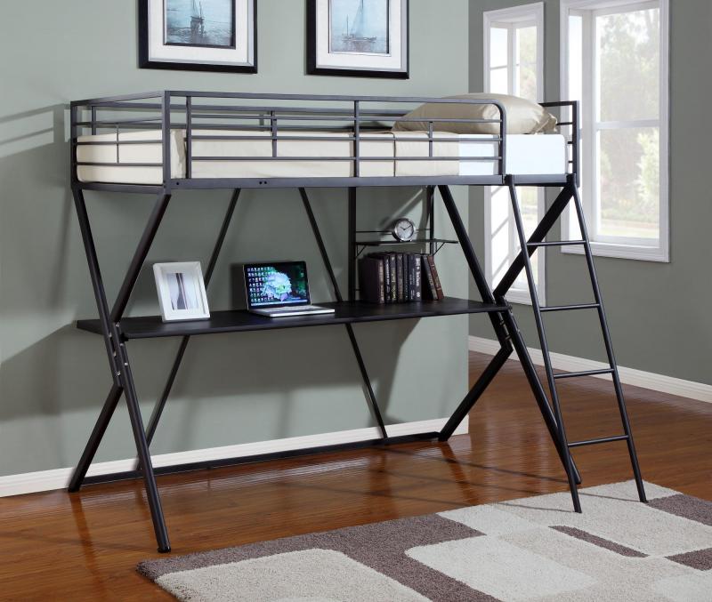 Bedroom Metal Bunk Bed With Desk Exquisite On Bedroom Regard To Beds 22 Metal Bunk Bed With Desk
