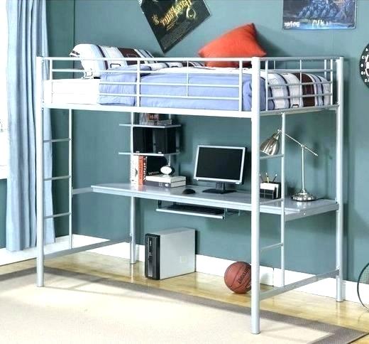 Bedroom Metal Bunk Bed With Desk Fine On Bedroom Intended Twin Full Kids Silver Futon 15 Metal Bunk Bed With Desk