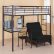 Metal Bunk Bed With Desk Plain On Bedroom In Coaster Max Twin Over Futon Black Finish 3