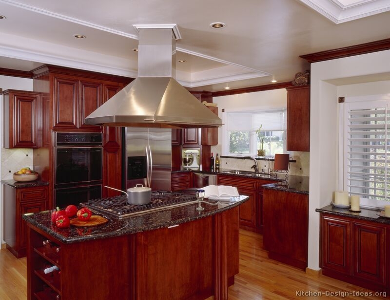 Kitchen Modern Cherry Wood Kitchen Cabinets Contemporary On Within Pictures Of Kitchens Traditional Dark Color 17 Modern Cherry Wood Kitchen Cabinets