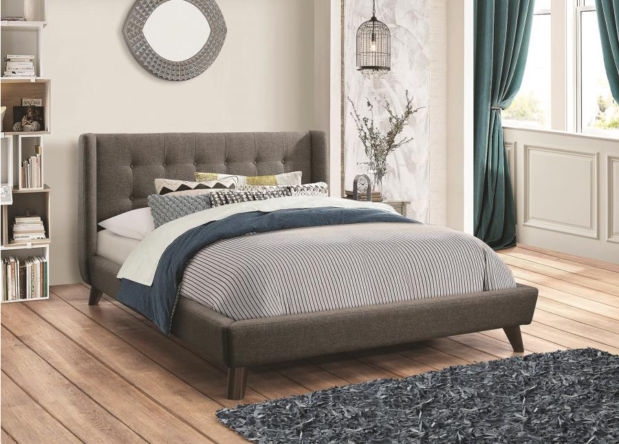 Bedroom Modern Upholstered Bed Innovative On Bedroom Intended Mid Century 0 Modern Upholstered Bed
