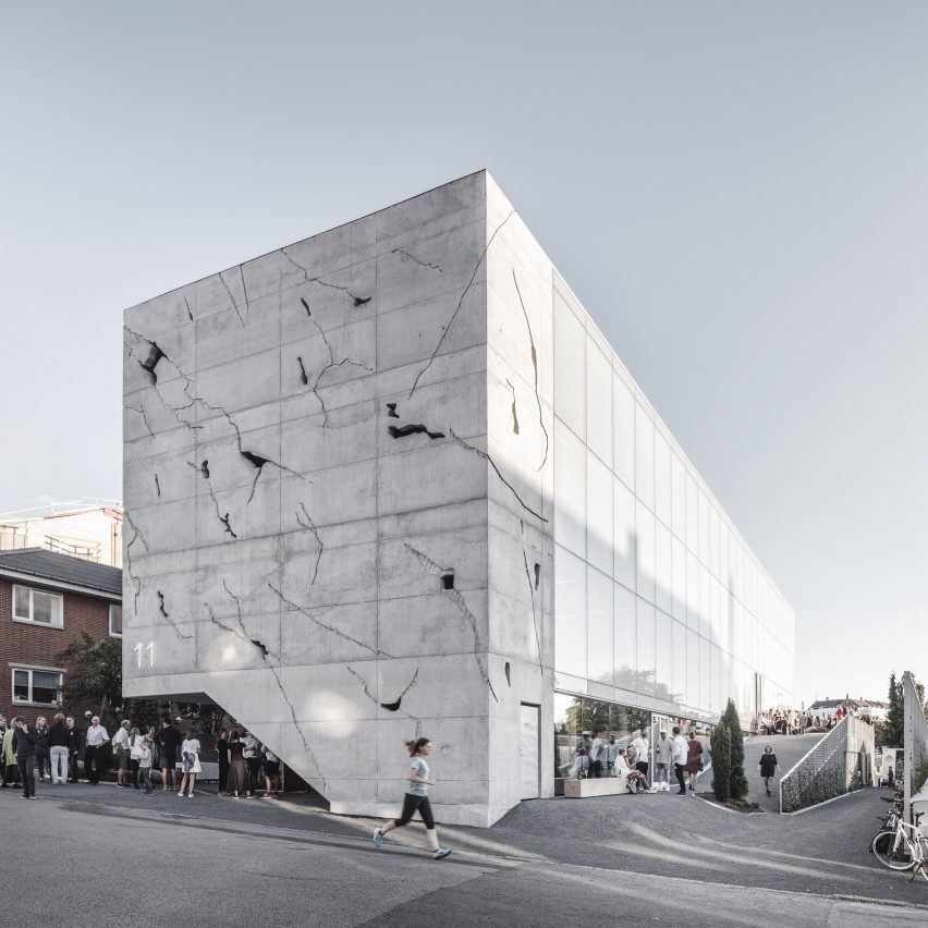  Office Facades Plain On With Regard To Danish Building By Sleth Features A Cracked Concrete Facade 17 Office Facades