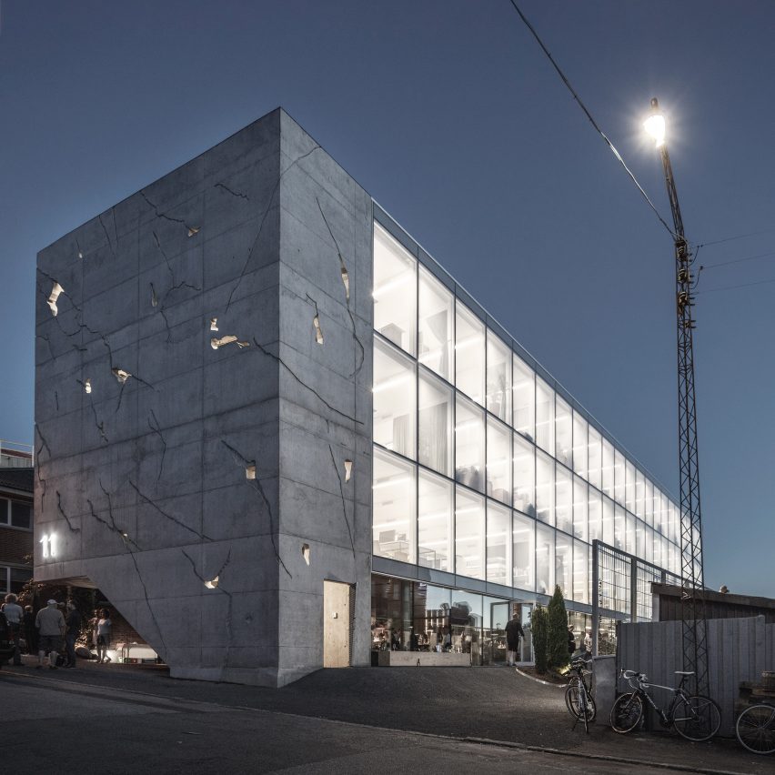  Office Facades Unique On Throughout Danish Building By Sleth Features A Cracked Concrete Facade 1 Office Facades