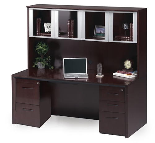Furniture Office Hutch Desk Contemporary On Furniture Throughout Corsica CT16MAH Mahogany And Set By Mayline 0 Office Hutch Desk