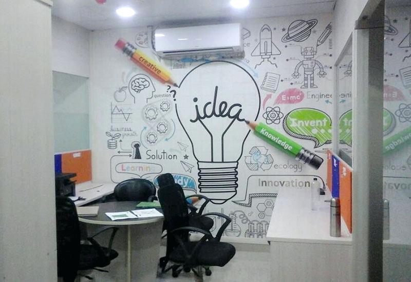 Office Office Wall Design Ideas Imposing On With Regard To Designs World Map Reception Back 20 Office Wall Design Ideas