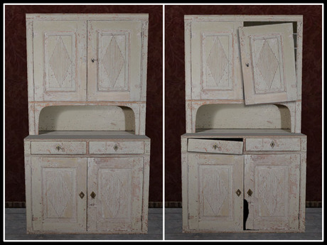 Furniture Old Kitchen Furniture Unique On With Second Life Marketplace RE White Farm Cupboard Set Worn 0 Old Kitchen Furniture