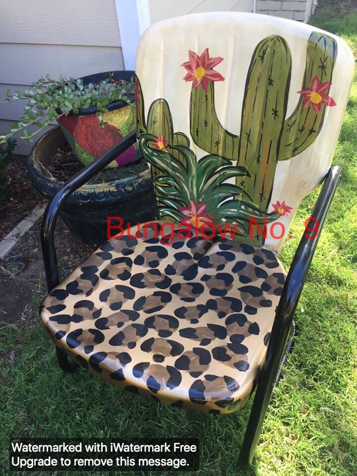 Furniture Painted Metal Patio Furniture Amazing On With Regard To Cactus And Leopard Vintage Lawn Chair Pinterest 25 Painted Metal Patio Furniture