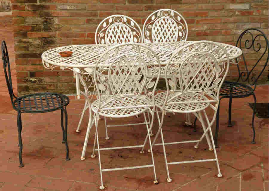 Furniture Painted Metal Patio Furniture Imposing On Throughout How To Paint Table 23 Painted Metal Patio Furniture