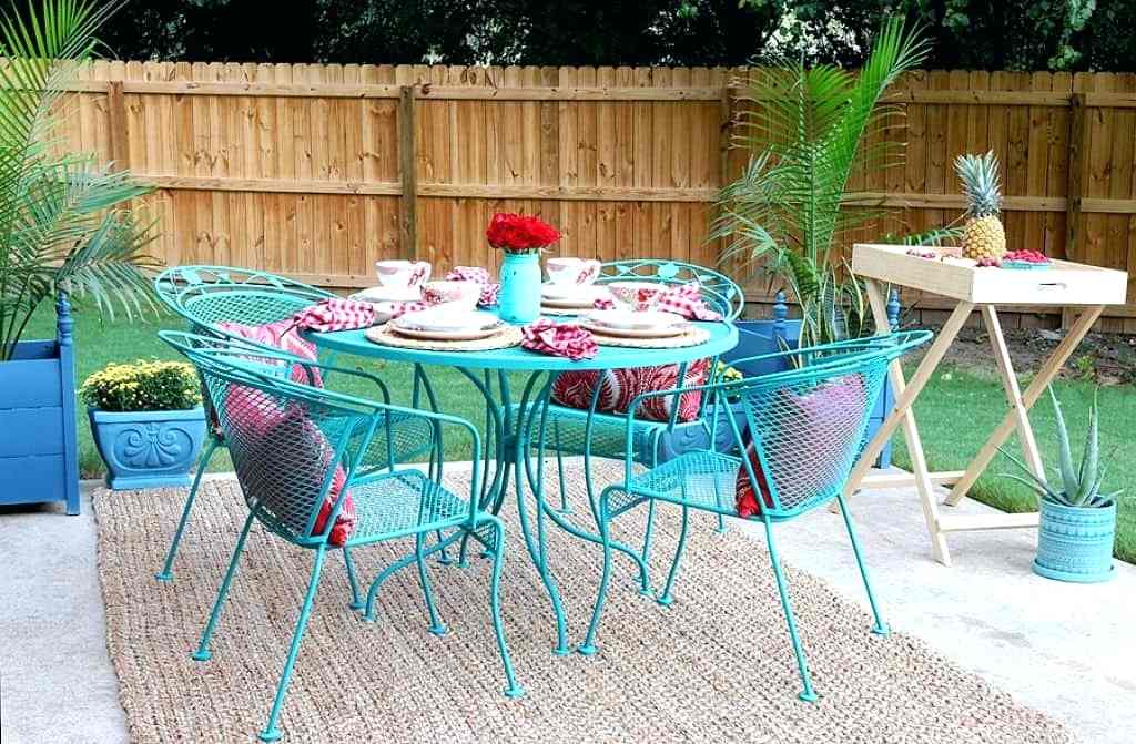 Furniture Painted Metal Patio Furniture Modern On In Painting Outside At 2 Painted Metal Patio Furniture