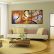 Paintings For Office Walls Excellent On Within 3 Pcs Modern Abstract Oil Painting Contemporary Wall Art Large