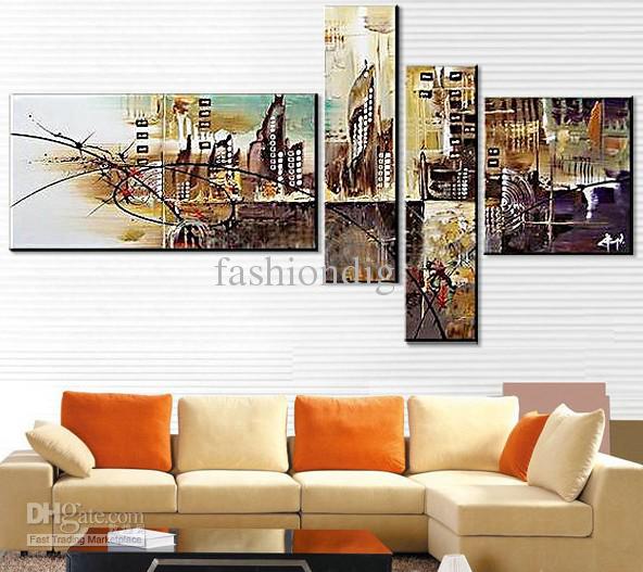 Office Paintings For Office Walls Exquisite On Intended Abstract Oil Painting Canva Floating City Mirage Handmade Home 0 Paintings For Office Walls