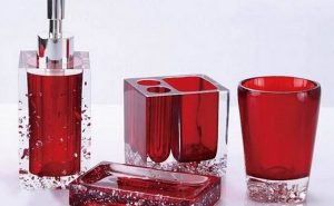 Red Glass Bathroom Accessories