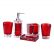 Furniture Red Glass Bathroom Accessories Marvelous On Furniture Intended For 5 Pcs Resin Bath Set Soap Dish Toothbrush 21 Red Glass Bathroom Accessories