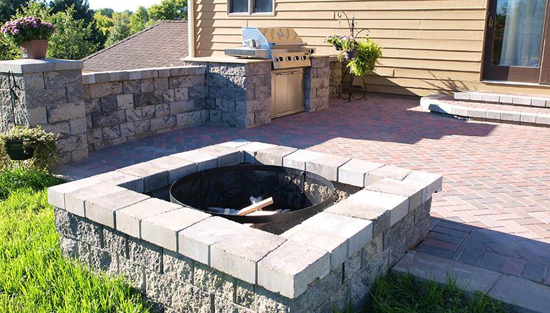 Other Square Paver Patio With Fire Pit Lovely On Other Intended For Firepit Firewood Wall Bbq Grill 0 Square Paver Patio With Fire Pit