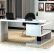 Stylish Office Tables Excellent On White Glossy Finished Desk With S Shaped Bookcase Seattle 1