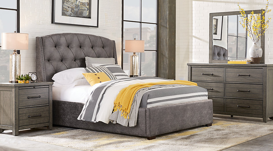 Bedroom Upholstered King Bedroom Sets Nice On With Regard To Urban Plains Gray 5 Pc 0 Upholstered King Bedroom Sets