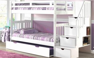 White Bunk Bed With Stairs