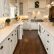 White Kitchen Wood Floor Beautiful On In Shaker Cabinets Hardwood Black Pulls For 4